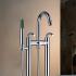 Bathtub floor faucets